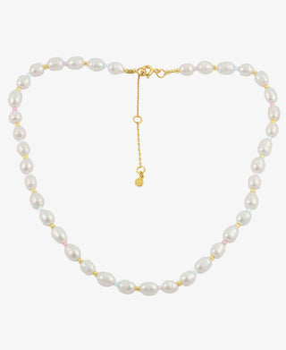 Hultquist Pastel pearl halskæde i forgyldt sølv – S08079 G