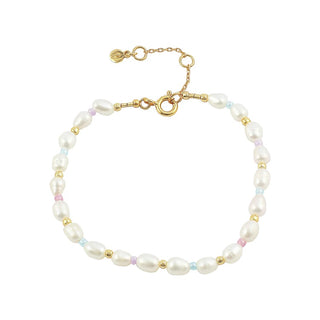 Hultquist Pastel pearl armbånd forgyldt S08086 G
