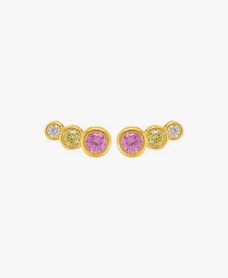 Hultquist Lucian pink multi øreringe i forgyldt sølv – S08176 G-MU