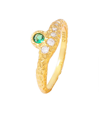 Hultquist Celeste green ring i forgyldt sølv – S08468 G-G