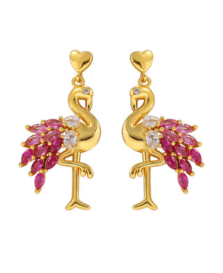 Hultquist Pink flamingo øreringe i forgyldt sølv – S08508 G
