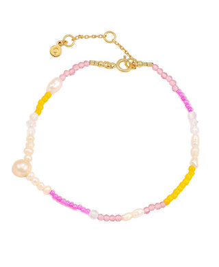Hultquist Pink rainbow armbånd i forgyldt sølv – S08519 G