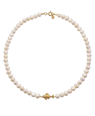 Hultquist Deep sea pearl halskæde i forgyldt sølv – S08675 G