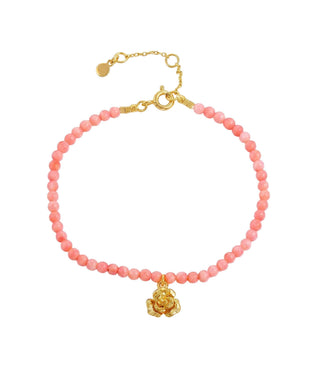 Hultquist Luna Flora coral armbånd i forgyldt sølv – S08685 G