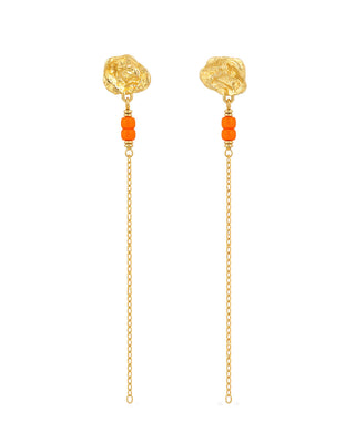 Hultquist Honey drop chain øreringe i forgyldt sølv – S08688 G-O