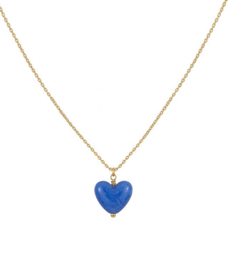 Hultquist Rosalie blue heart halskæde i forgyldt sølv – S08717 G-BL