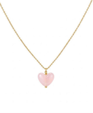 Hultquist Rosalie pink heart halskæde i forgyldt sølv – S08717 G-RO