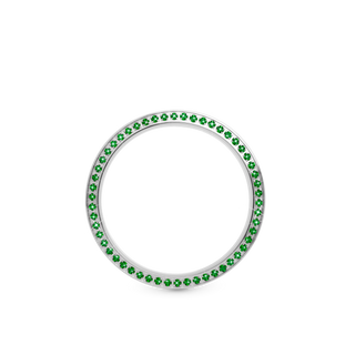 Christina Top ring 60 CZ - Blankpoleret Stål m. 60 Grønne Cubic Zirkonia TCS32-60green