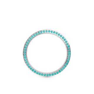 Christina Topring - Blankpoleret Stål m. 54 Turkis Safir TCS32-turquoise