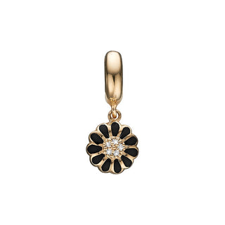 Christina Black Marguerite Hanger charm i forgyldt sølv 623-G119BLACK