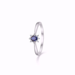 Guld & Sølv Design hvidguld ring 14 karat med safir 8320/6/14