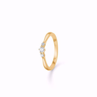 Guld & Sølv Design ring 14 karat med diamanter 6395/14