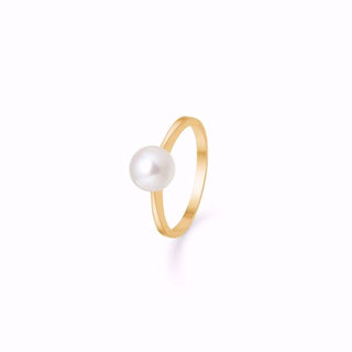 Guld & Sølv Design ring 8 karat med perle 6422/08 str. 52