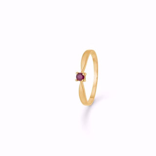 Guld & Sølv Design hjerte ring 8 karat med rubin 8371/6/08