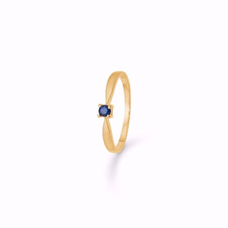 Guld & Sølv Design hjerte ring 8 karat med safir 8370/6/08