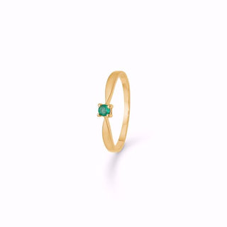 Guld & Sølv Design hjerte ring 8 karat med smaragd 8369/6/08