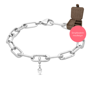Christina Embrace Small Link Armbånd Til Charms - m. 4 mm Charm i Sterling Sølv og Smykkeskrin 625-EMBRACE-S-S
