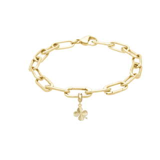 Christina Small link armbånd med forgyldt Kløver charm 625-MOR2026-S-GP