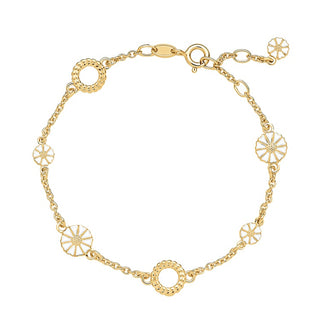Lund Copenhagen marguerit armbånd med flettet cirkel 9015090-M