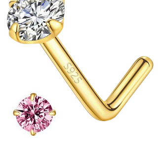 Donnatella næsepiercing forgyldt hvid cz. 102129