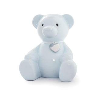 Nordahl Lyseblå sparebøsse bamse med gravering 92015276193
