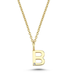 Nuran Bogstav 14 kt. guld "B" med 0,005ct. V2200-B