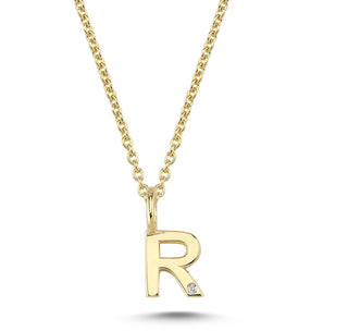Nuran Bogstav 14 kt. guld "R" med 0,005ct. V2200-R