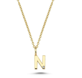 Nuran Bogstav 14 kt. guld "N" med 0,005ct. V2200-N