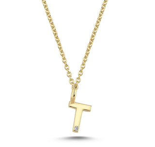 Nuran Bogstav 14 kt. guld "T" med 0,005ct. V2200-T