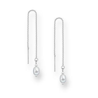 Øreringe i sølv med perler