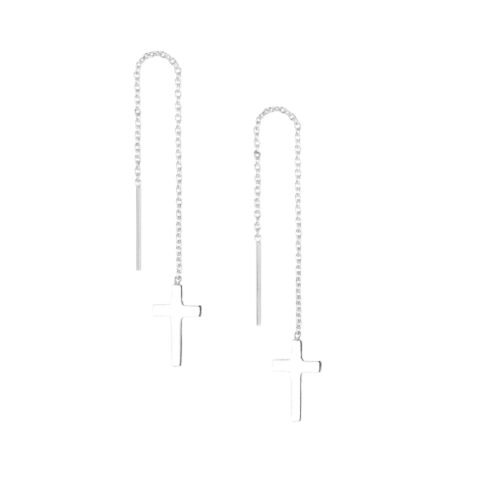 Ørekæder kors sølv