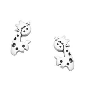 Børneøreringe giraf sølv