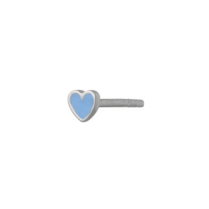 Stine A - Petit love heart light blue  ørering i sølv