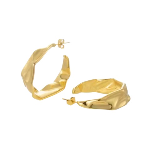 Øreringe vandfast forgyldt stål