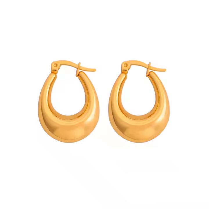 Øreringe vandfast forgyldt stål