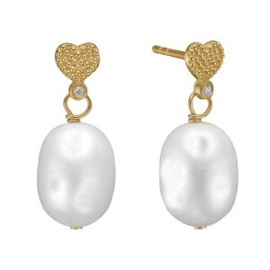 Aagaard - øreringe 8 kt. guld med perler