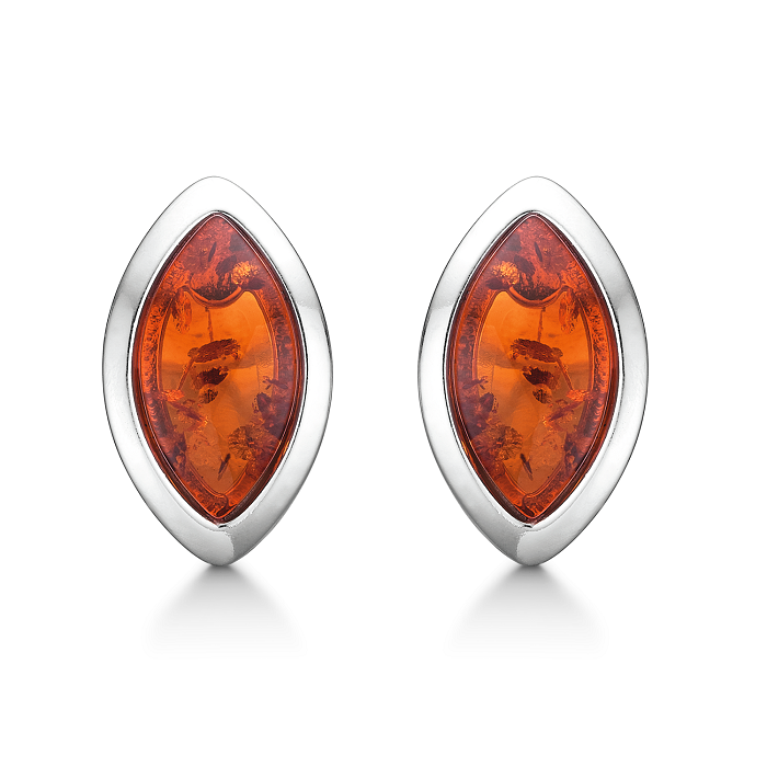 Støvring Design - Øreringe sølv med rav