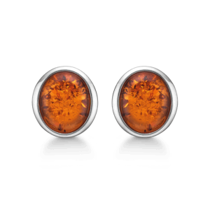 Støvring Design - Øreringe sølv med rav