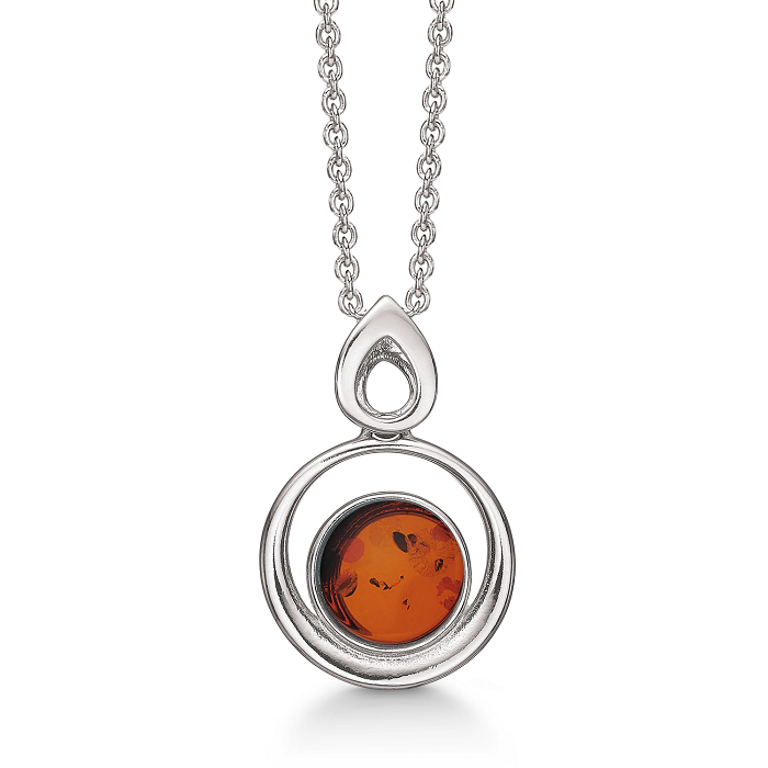 Støvring Design - Halskæde i sølv med rav