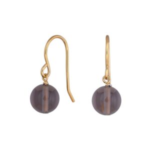 Nordahl Forgyldt øreringe med røgkvarts 312 030