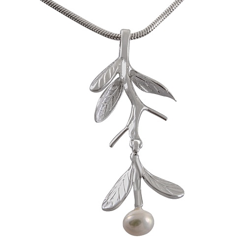 Vedhæng sølv med perle