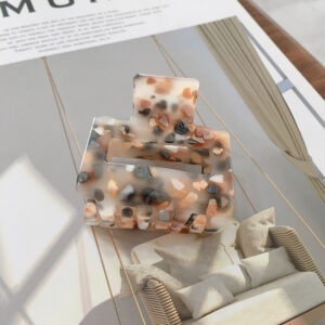 Hårklemme - beige mønster