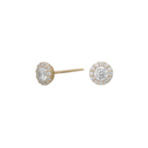 Siersbøl - 8 kt guld øreringe rund m. cz