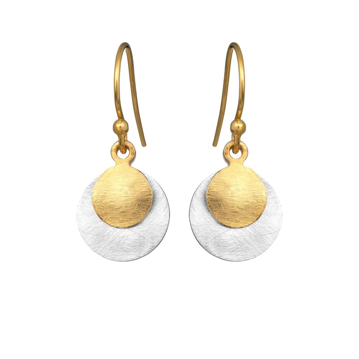 Susanne Friis Bjørner Øreringe i forgyldt og sølv 5180-2