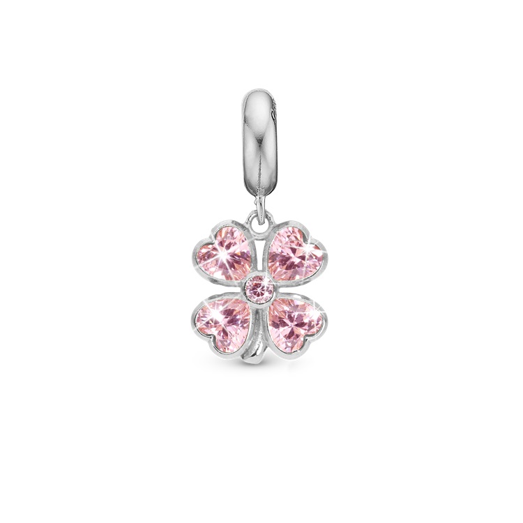 Christina charm Pink Heart Clover 623-S345