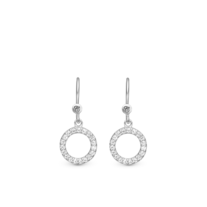 Christina Hanging sparkling Circle Øreringe 670-S19