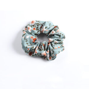 Hårelastik - grøn med blomster