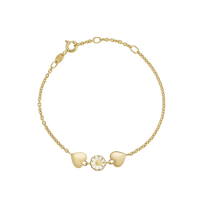 Lund Copenhagen Marguerit hjerte armbånd forgyldt 90103019-M