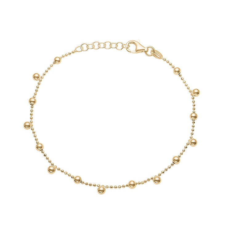 Aagaard armbånd forgyldt med kugler 1601-S-G09