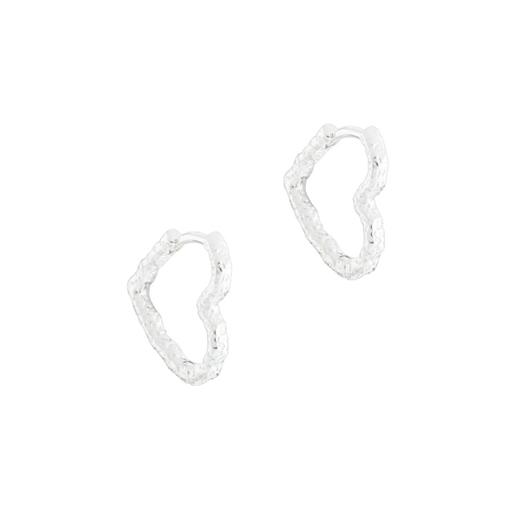 LOVE ME HEART HOOP SMALL | SILVER